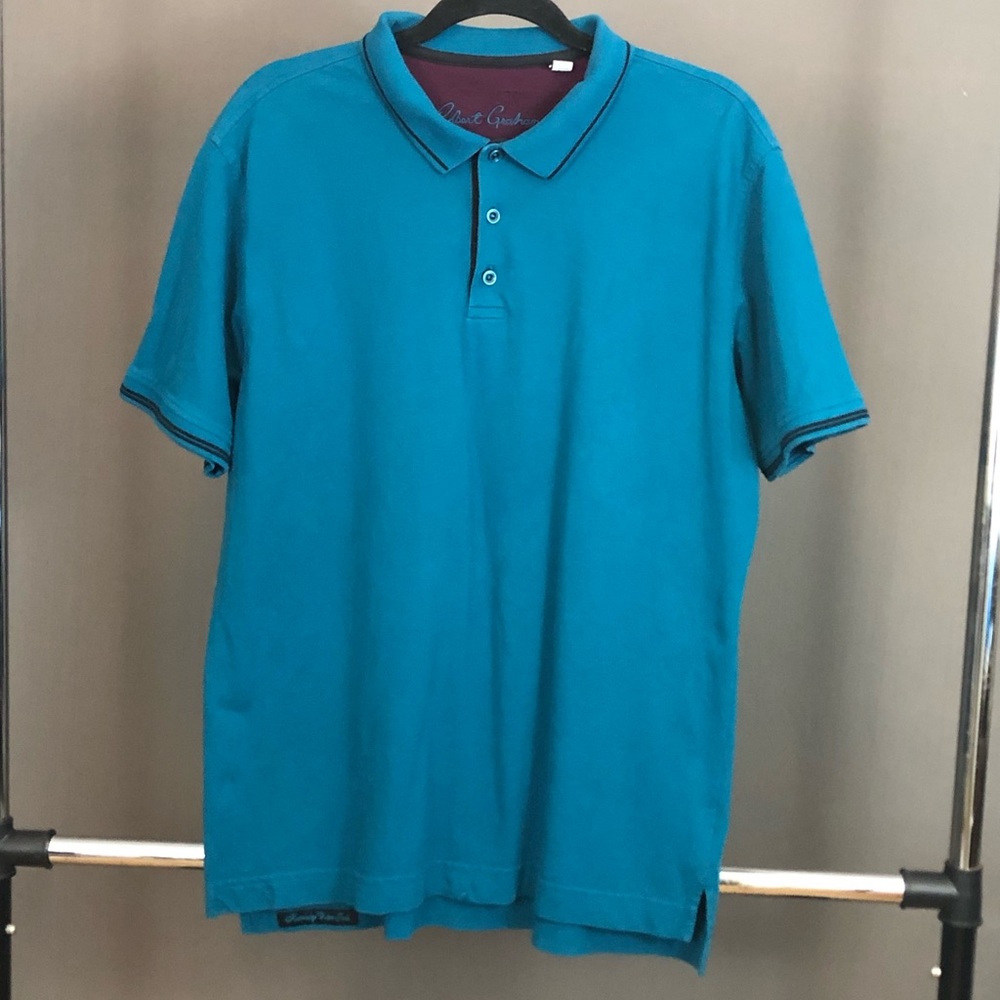 Men’s Robert Graham deep turquoise polo